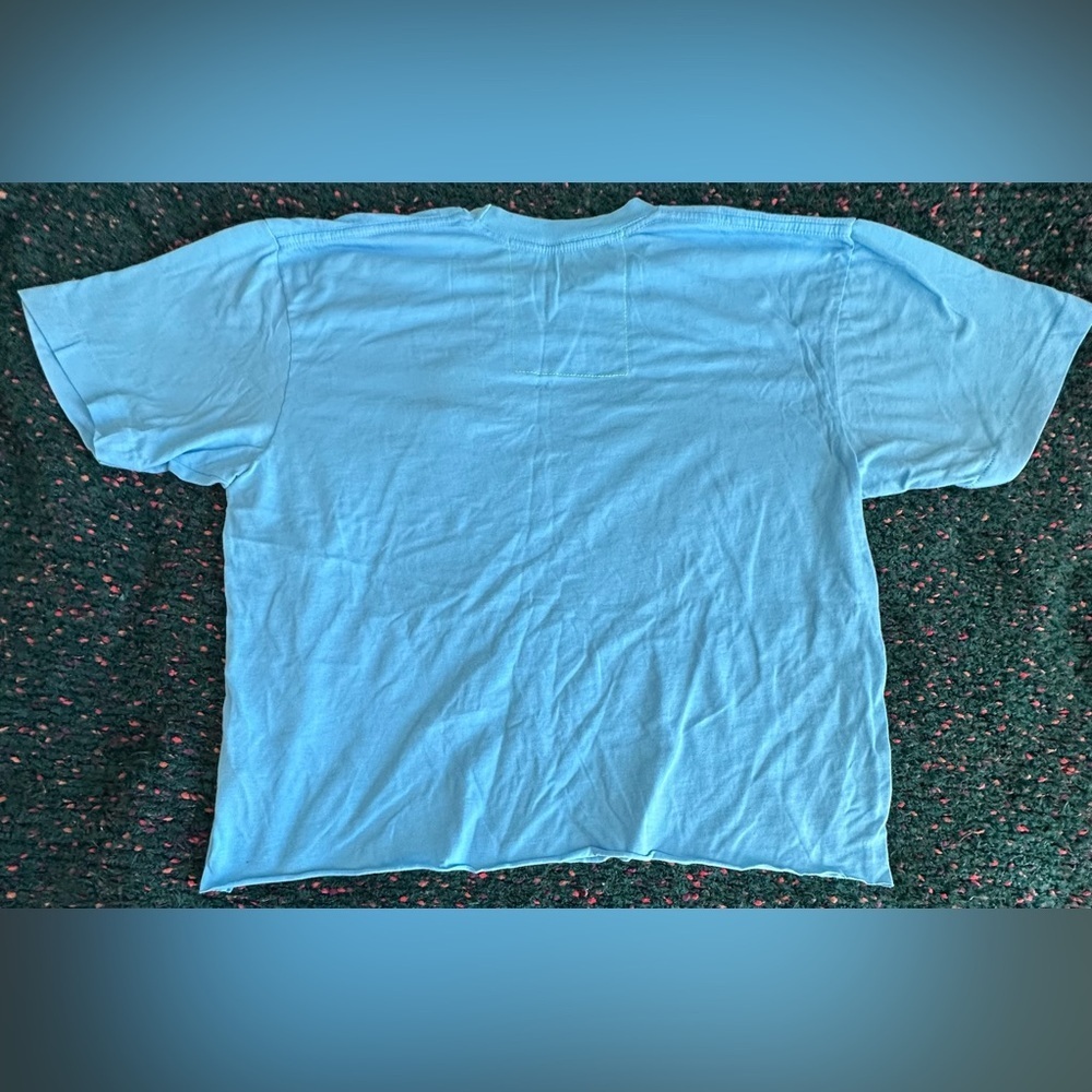 RARE Aviator Nation Heart Tee Blue Rainbow Stripe Boyfriend Tee NWOT M - Picture 11 of 16